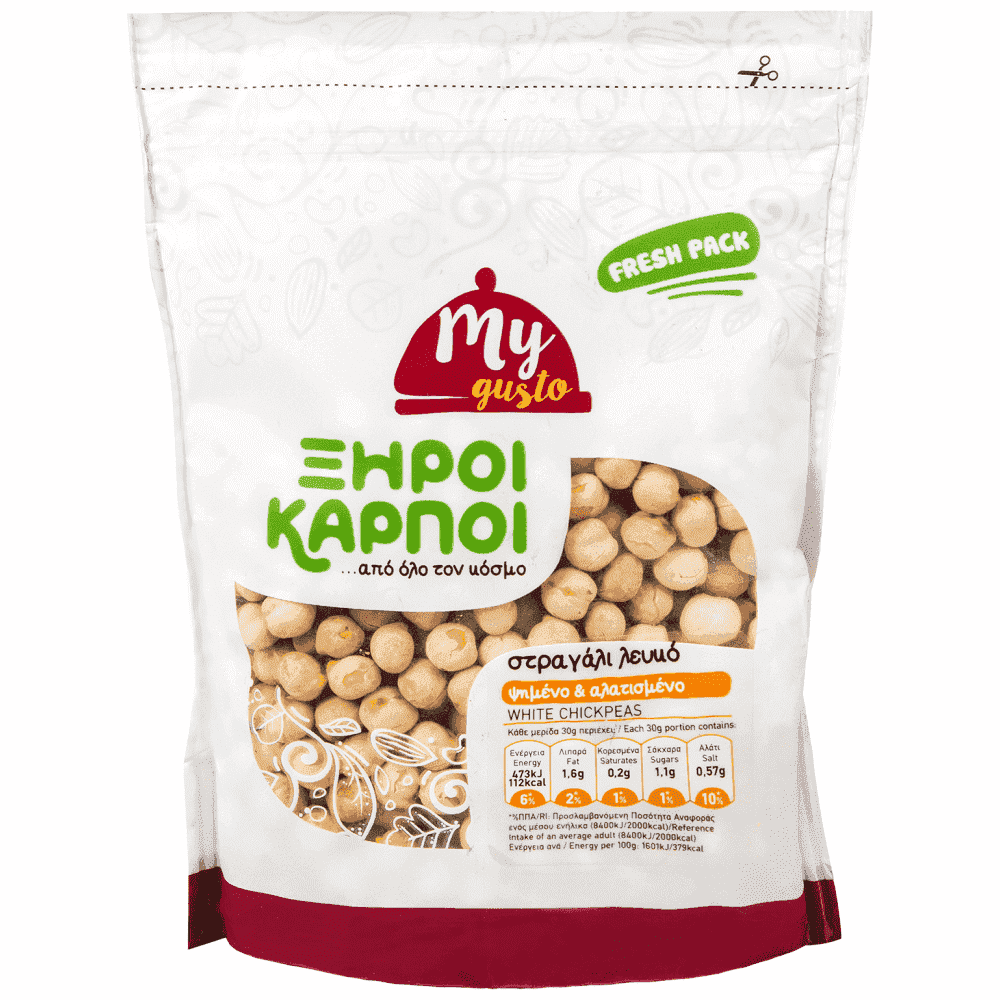 My Gusto Στραγάλι Λευκό Ψημένο Αλατισμένο Εισαγωγής 200gr
