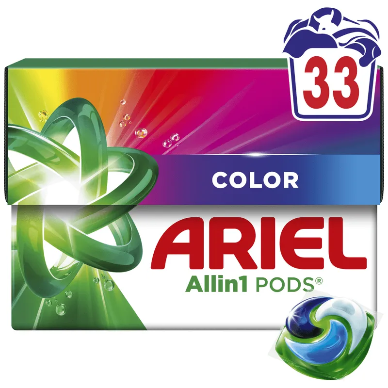 Ariel All in 1 Απορρυπαντικό Πλυντηρίου Ρούχων Κάψουλες Color 33 Μεζ.