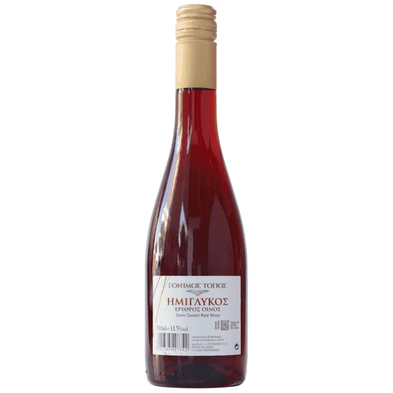 Γόνιμος Τόπος Ημίγλυκο Ερυθρός Οίνος 500ml