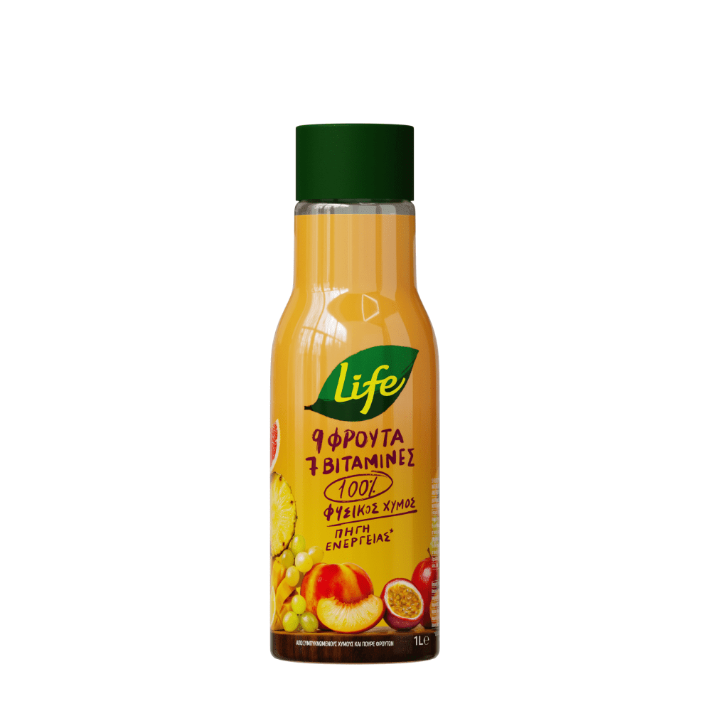 Life 9 Φρούτα Μπουκάλι 1lt