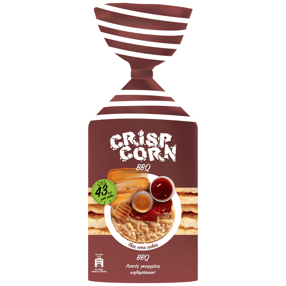 Crisp Corn Λεπτές Γκοφρέτες Καλαμποκιού BBQ 123,5gr