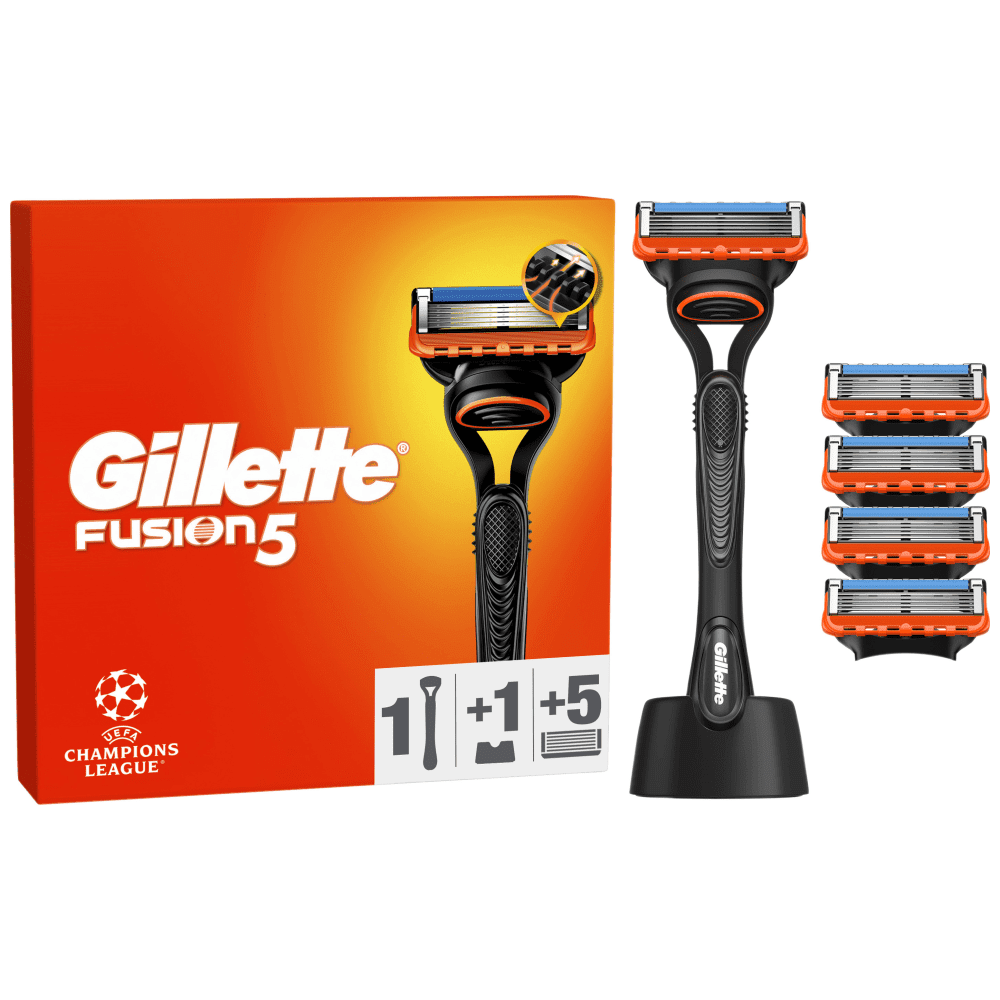 Gillette Fusion Δώρο 5 Ανταλλακτικά Λαβή Stand