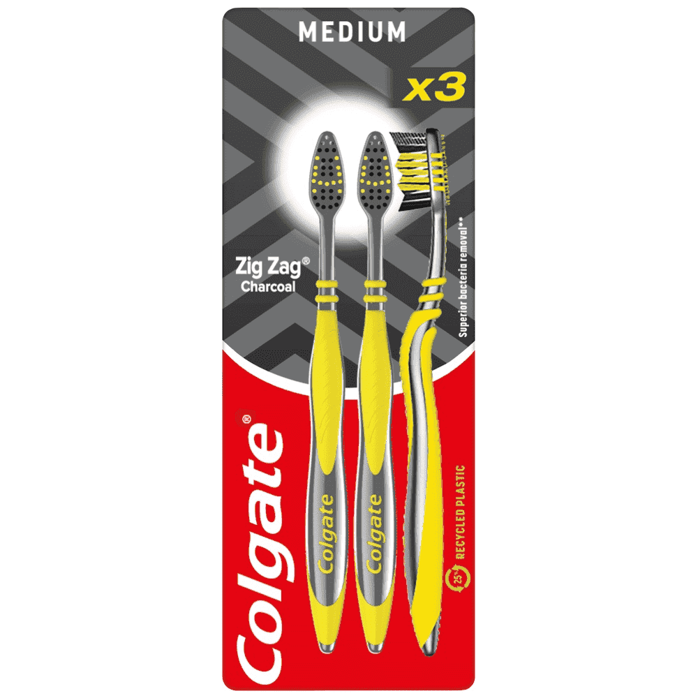 Colgate Οδοντόβουρτσα Zig Zag Charcoal 3τεμ