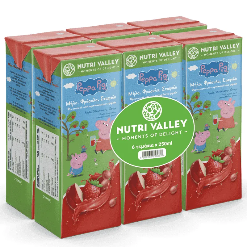 Nutri Valley Peppa Χυμός 3 Φρούτα 6x250ml