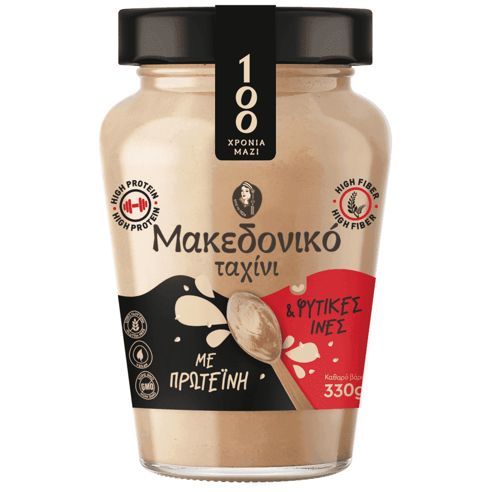 Μακεδονικό Ταχίνι Με Φυτικές Ίνες & Πρωτεΐνη 330gr