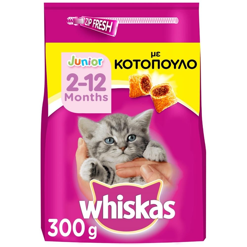 Whiskas Junior Κοτόπουλο Ξηρά Τροφή 300gr