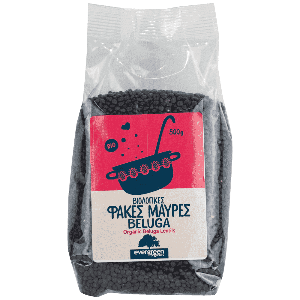 Evergreen Bio Φακές Μαύρες Beluga 500gr