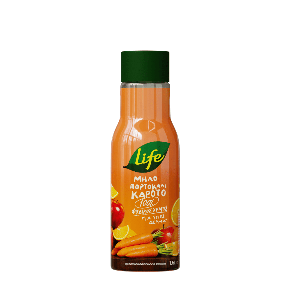 Life Χυμός Μήλο, Πορτοκάλι & Καρότο 1,5lt