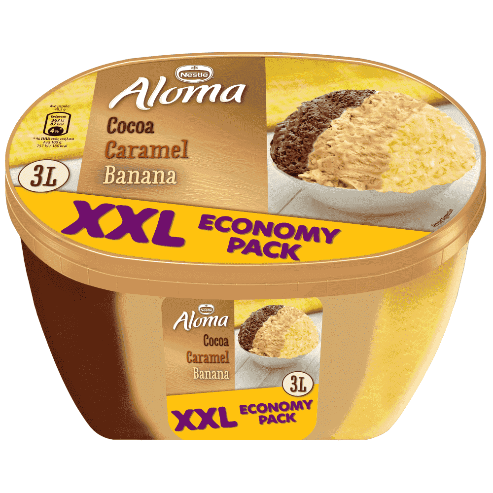 Aloma XXL Παγωτό Καραμέλα-Μπανάνα 1.455gr (3000ml)