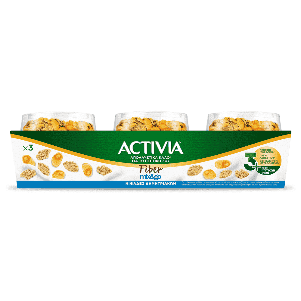Activia Fiber Mix & Go Νιφάδες Δημητριακών 3x163gr