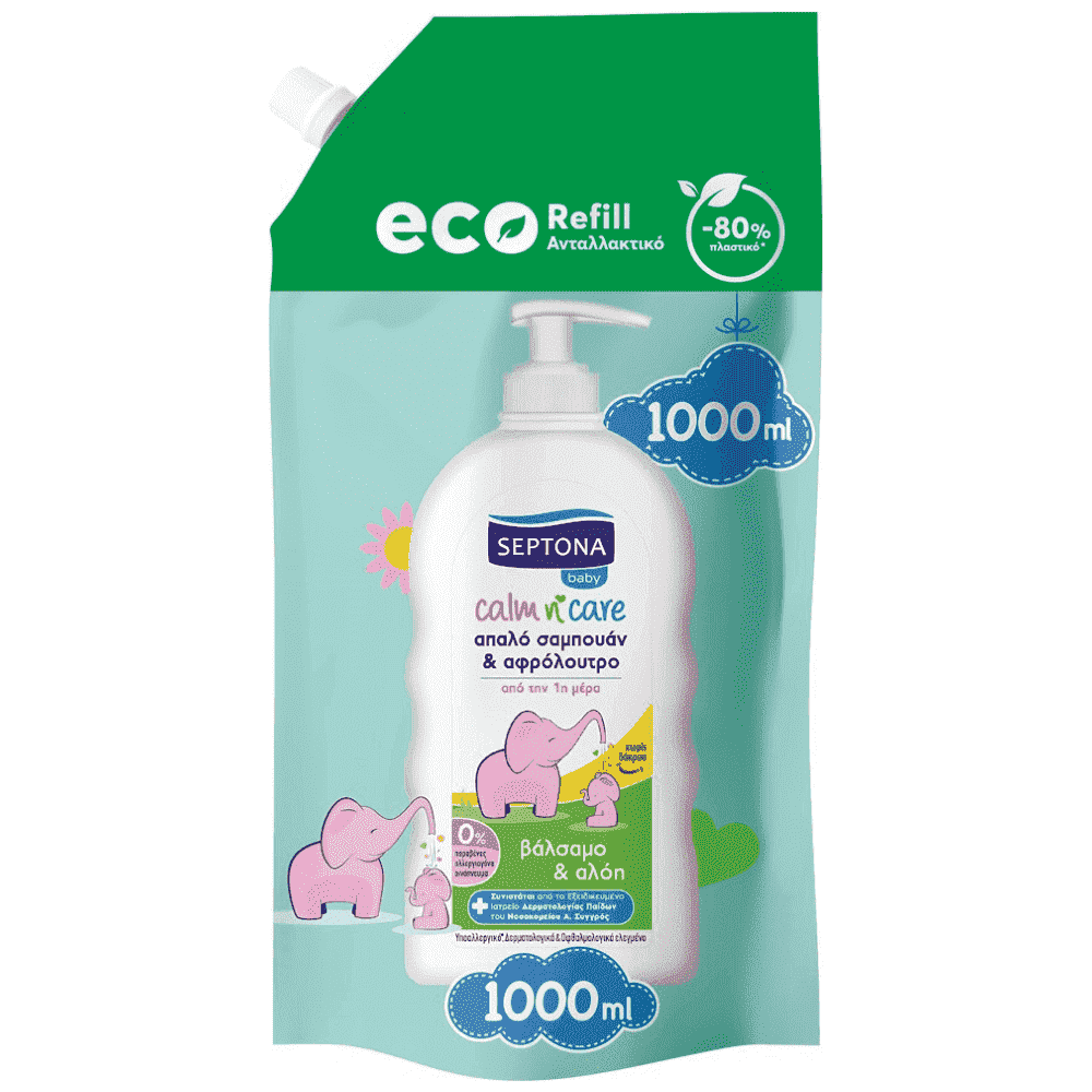 Septona Baby Σαμπουάν & Αφρόλουτρο Βάλσαμο & Αλόη 1000ml