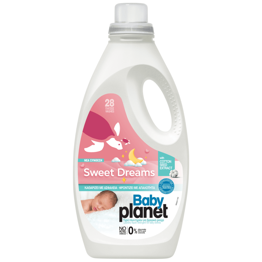Planet Baby Απορρυπαντικό Πλυντήριο Ρούχων Υγρό Sweet Dreams 28μεζ 1,512lt