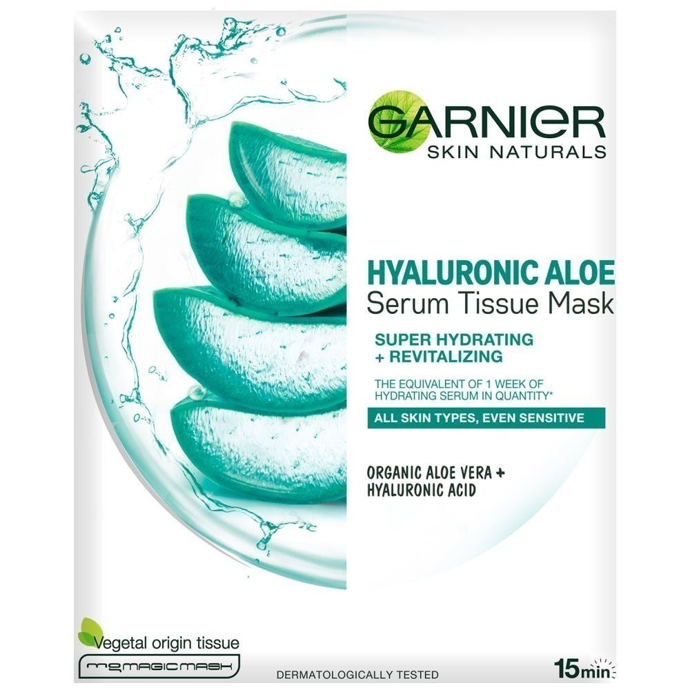 Garnier Hyaluronic Aloe Υφασμάτινη Μάσκα Προσώπου 28gr