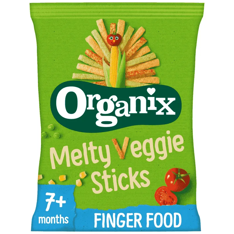 Organix Melty Sticks Λαχανικών Bio Xωρίς Γλουτένη 15g