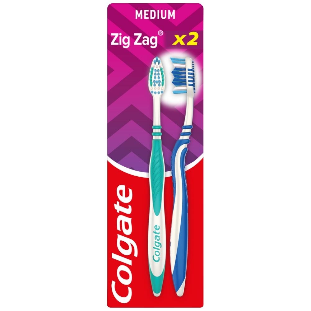 Colgate Zig Zag Medium Οδοντόβουρτσα 2τεμ Διπλή Συσκευασία Τιμή Σοκ