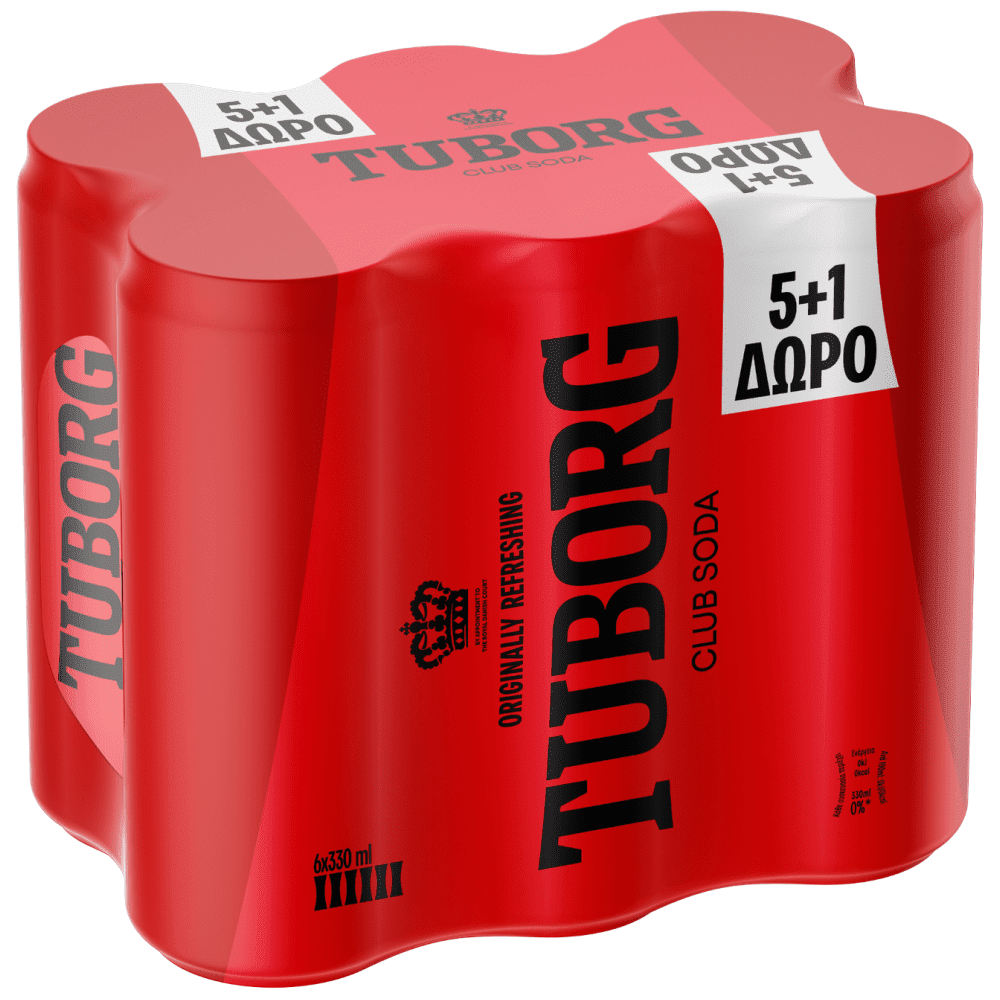 Tuborg Σόδα Κουτί 330ml 5+1 Δώρο