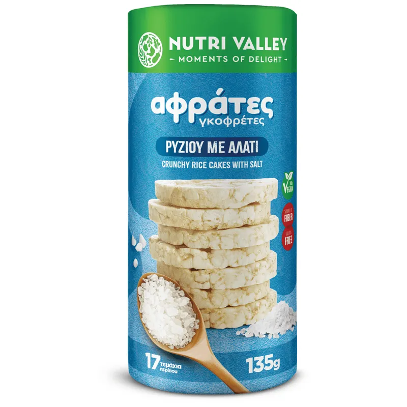 Nutri Valley Γκοφρέτες Ρυζιού Με Αλάτι Χωρίς Γλουτένη 135gr