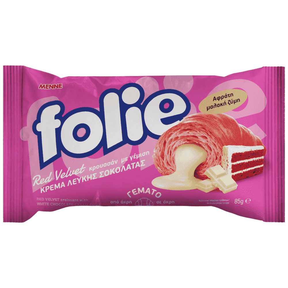 Folie Κρουασάν Red Velvet Κρέμα Λευκής Σοκολάτας 85gr