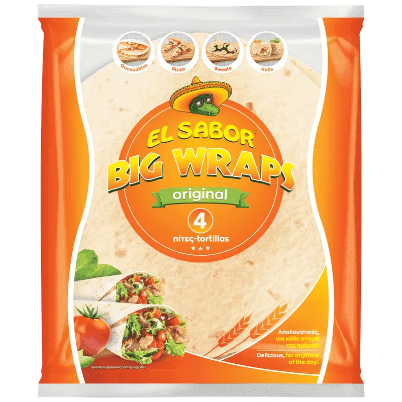 El Sabor Wraps Πίτες Tortillas 25cm 4x245gr