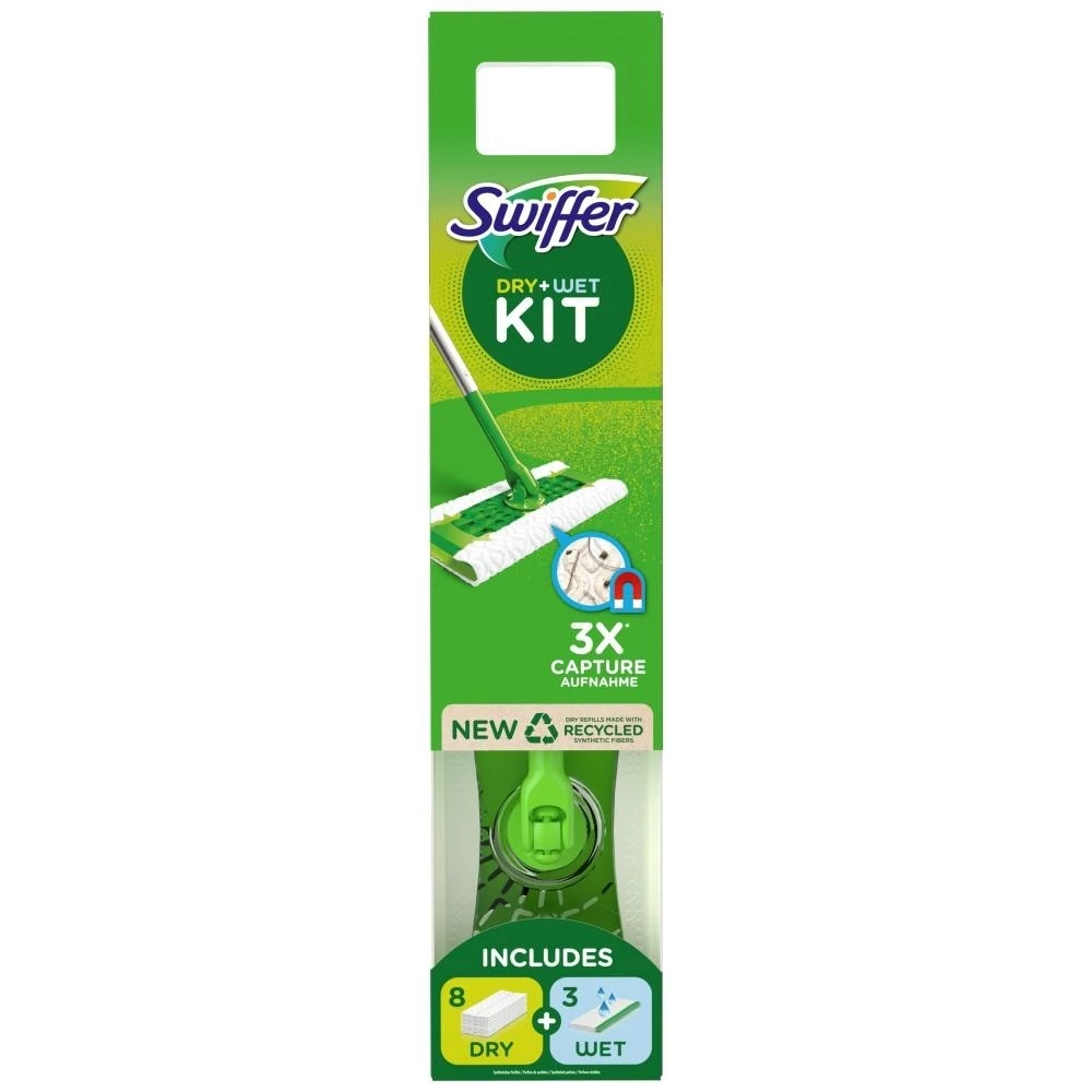 Swiffer Έτοιμη Σκούπα (8 Στεγνά Πανάκια + 3 Υγρά Πανάκια)