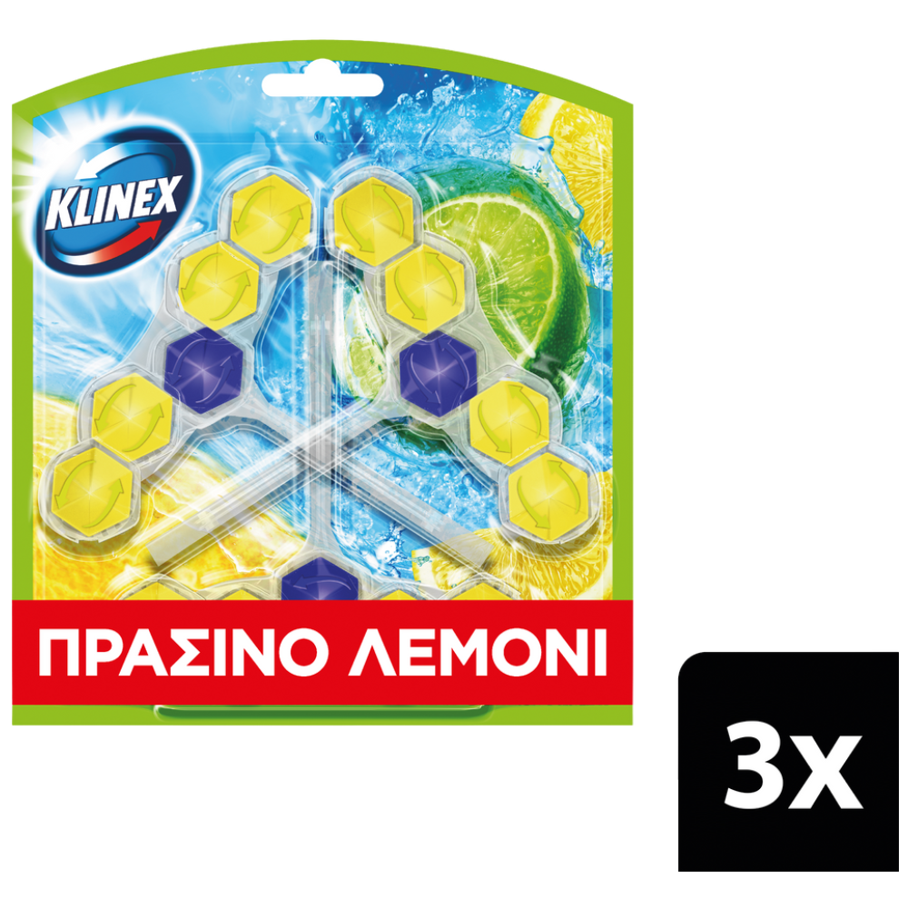 Klinex Wc Block Πράσινο Λεμόνι 50gr 3τεμ