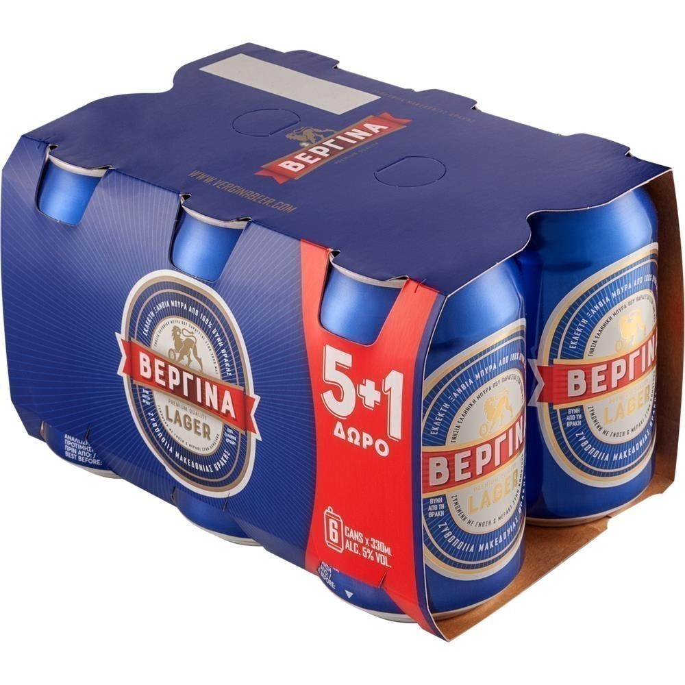 Βεργίνα Μπίρα Κουτί 330ml 5+1 Δώρο