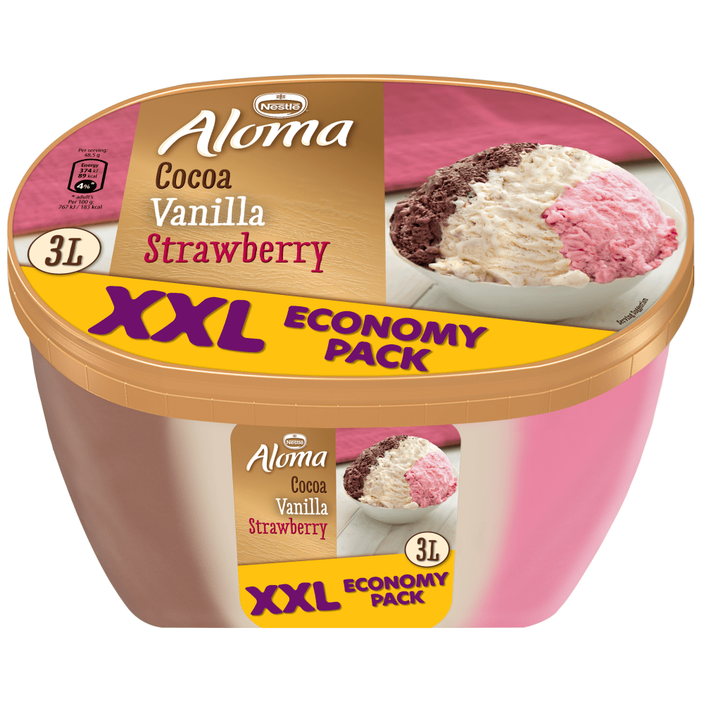 Aloma XXL Βανίλια - Σοκολάτα - Φράουλα 1,455gr 3lt