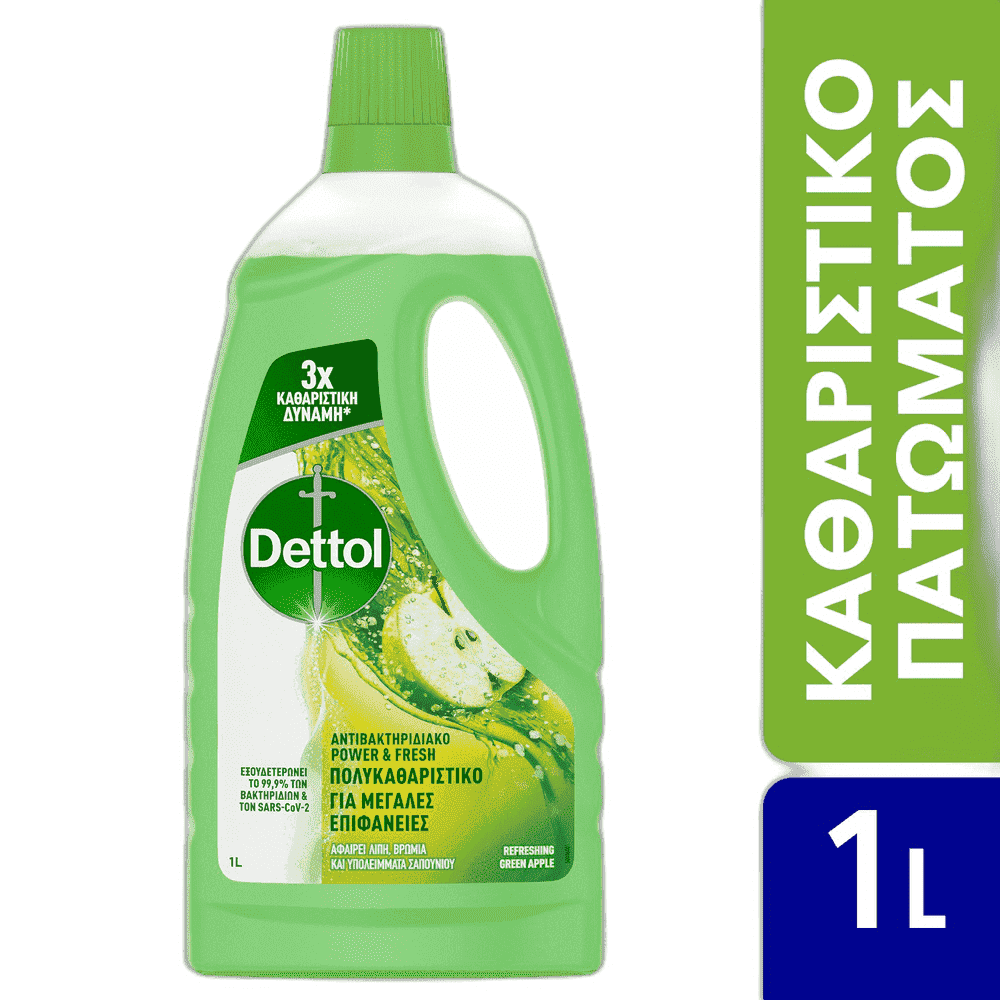 Dettol Καθαριστικό Πατώματος Αντιβακτηριδιακό Πράσινο Μηλό 1lt