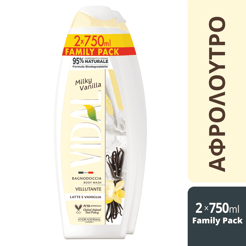 Vidal Shower Gel Milky Vanilla 2x750ml