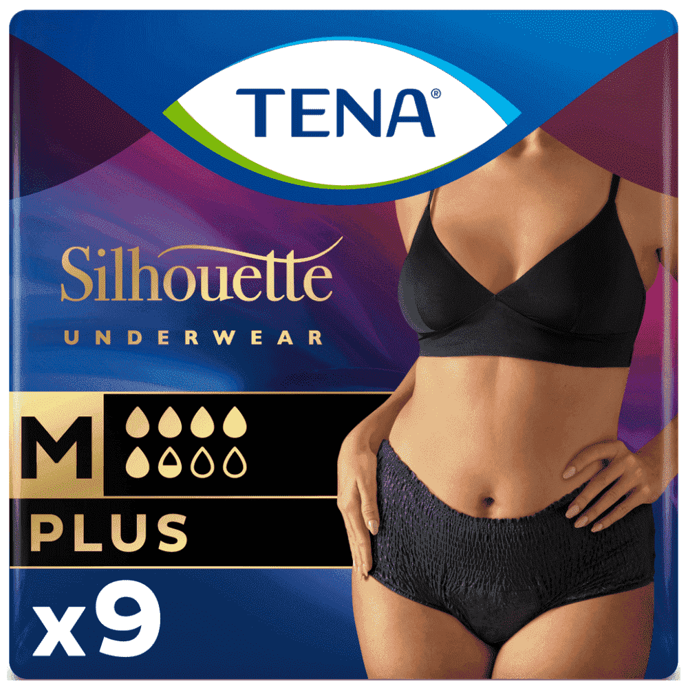 Tena Silhouette Plus Medium Noir Πάνες Ακράτειας 9τεμ