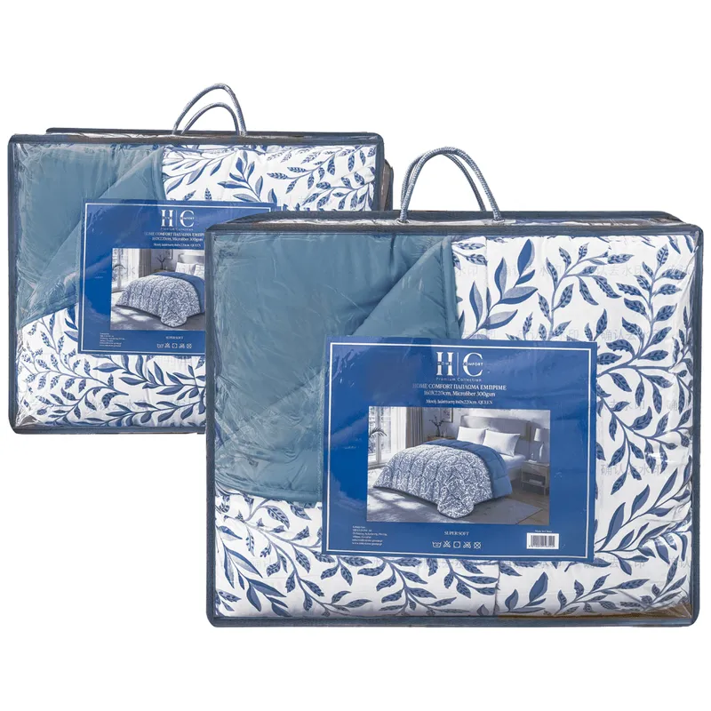 Home Comfort Pr Πάπλωμα Εμπριμέ Micro Διπλής Όψης 160Χ220cm