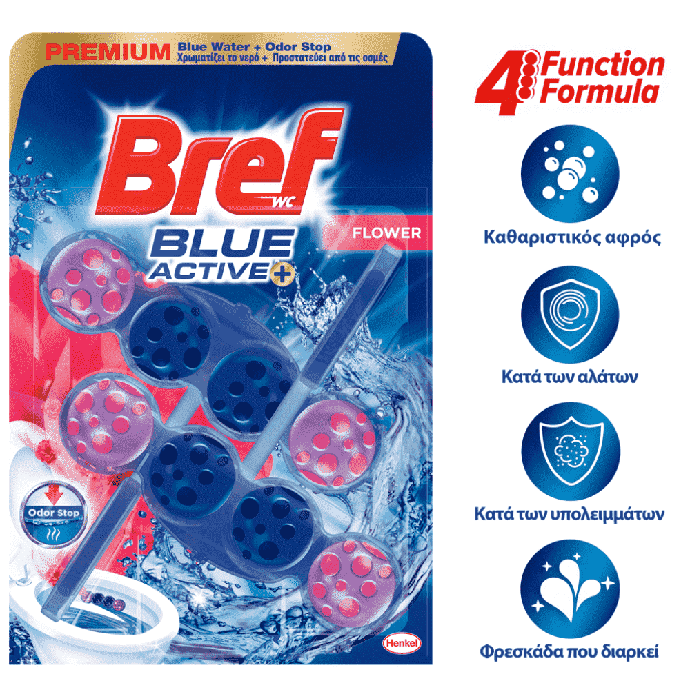 Bref WC Block Blue Active Floral Duo 2x50gr